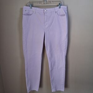 Talbots Women’s Lavender Slim Ankle Jeans; Size 14